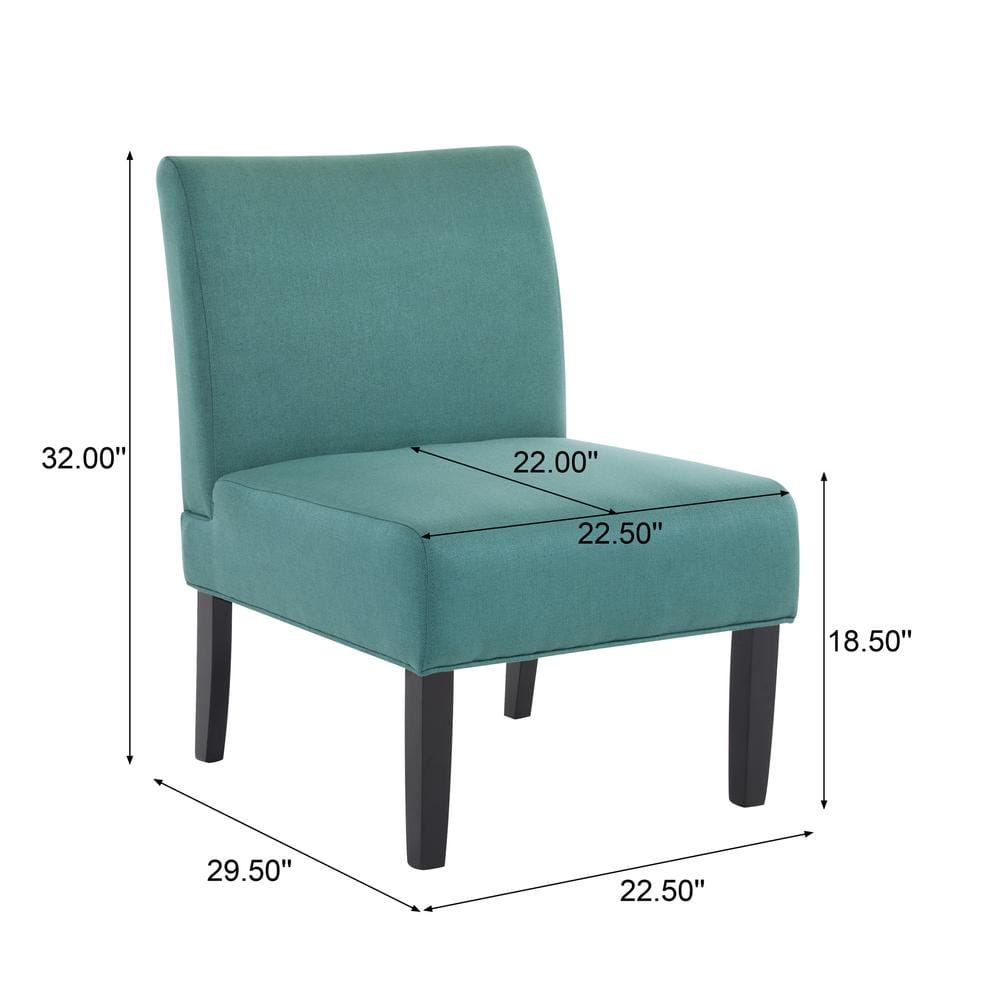 Dark Teal and Matte Black Handcrafted Rubberwood Slipper Chair