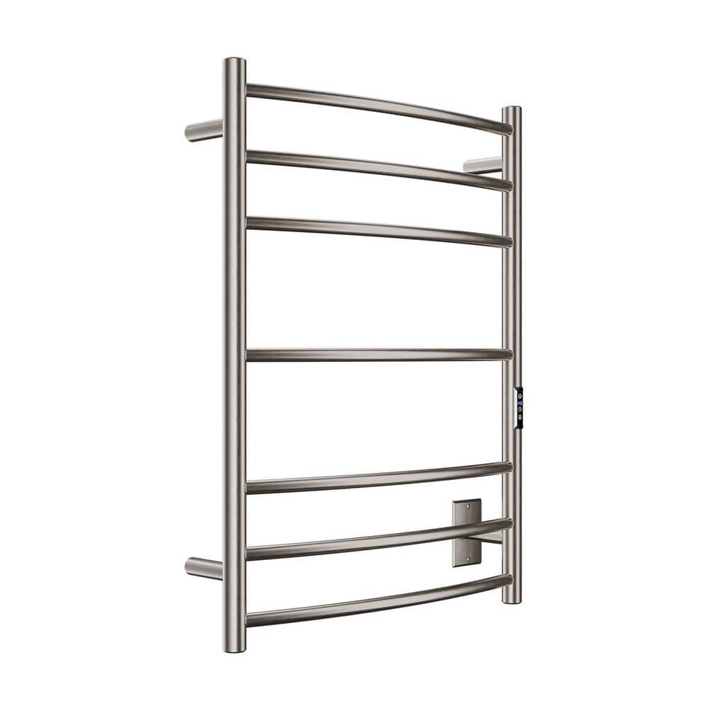 Gown Series 7-Bar Wall Mounted Electric Plug-In Bathroom Towel Warmer Rack 