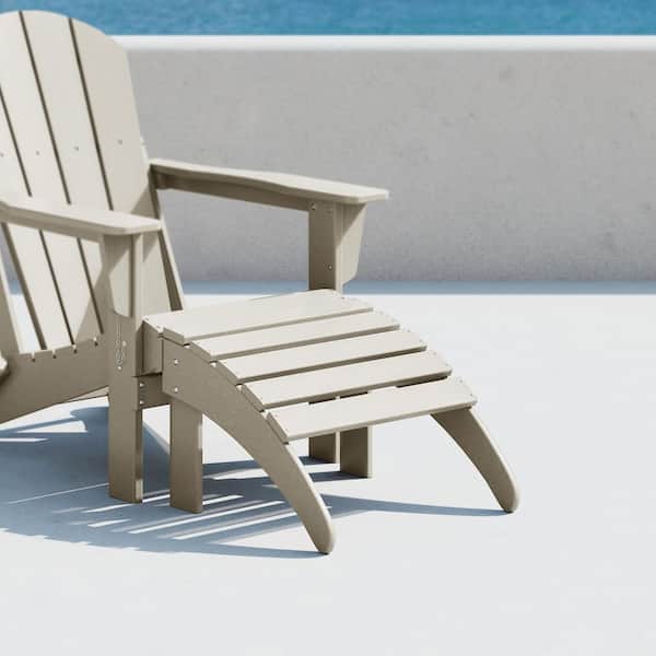 District Sand Plastic Outdoor Adirondack Folding Ottoman