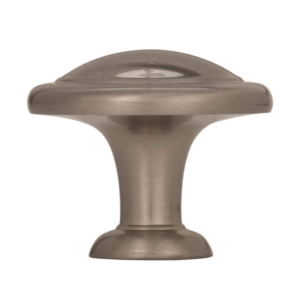 Satin Nickel Round Cabinet Knob with Mounting Hardware