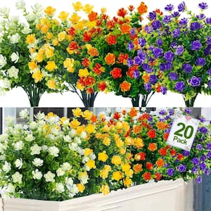 Indoor/Outdoor 12 .6 in. Multi Colored Artificial Other Daffodil Individual Flower Stems (Set of 20)