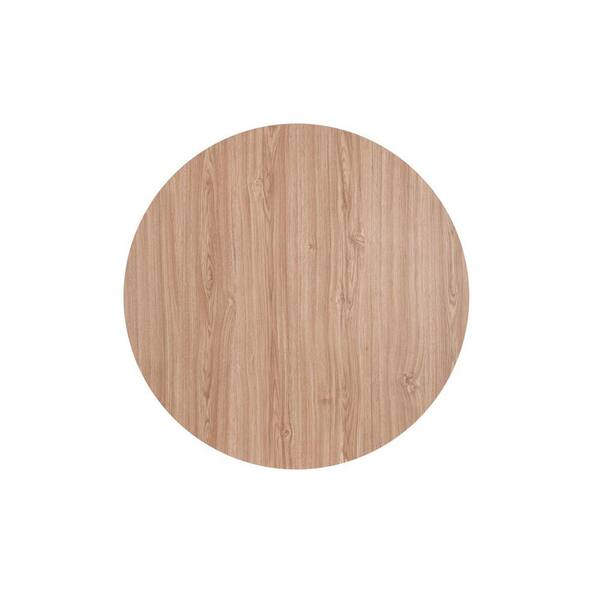 Kahomvis 35 in. Light Brown Round Wood Coffee Table with