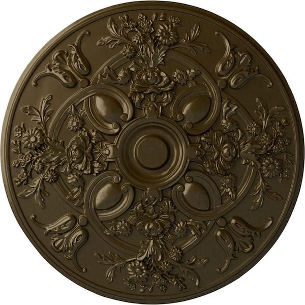 Ekena Millwork 31-1/4" x 2-1/4" Baile Urethane Ceiling (Fits Canopies up to 6"), Brass