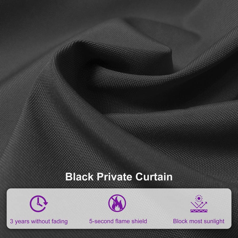 12' x 16' Black Aluminum Hardtop Patio Gazebo with Curtains