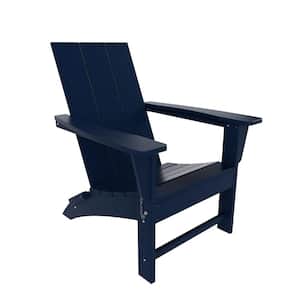 Shoreside Navy Blue Modern Folding Plastic Adirondack Chair