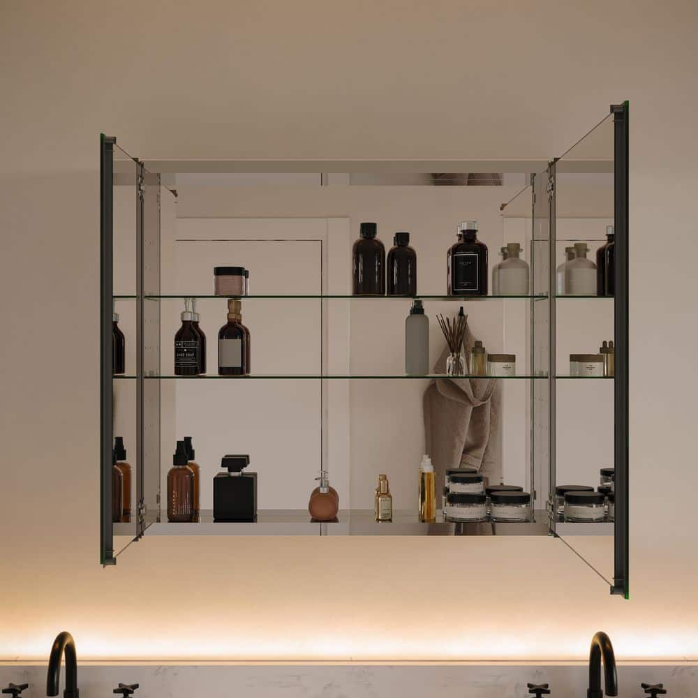 Modern Frameless Rectangular Surface Mount Medicine Cabinet Mirror