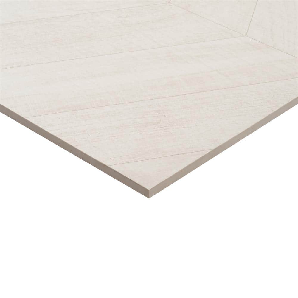 Montgomery Chevron White Matte Porcelain Large Format Tile