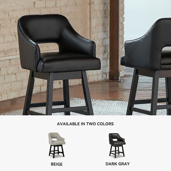 Signature DESIGN BY ASHLEY Tallenger Black Faux Leather Counter