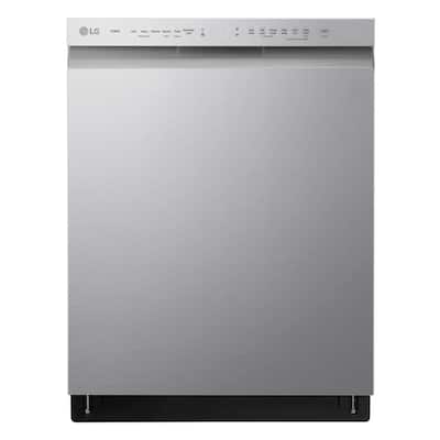 24 in. Stainless Steel Front Control Built-In Dishwasher with Stainless Steel Tub, Quadwash, Dynamic Dry, ADA, 48 dBA