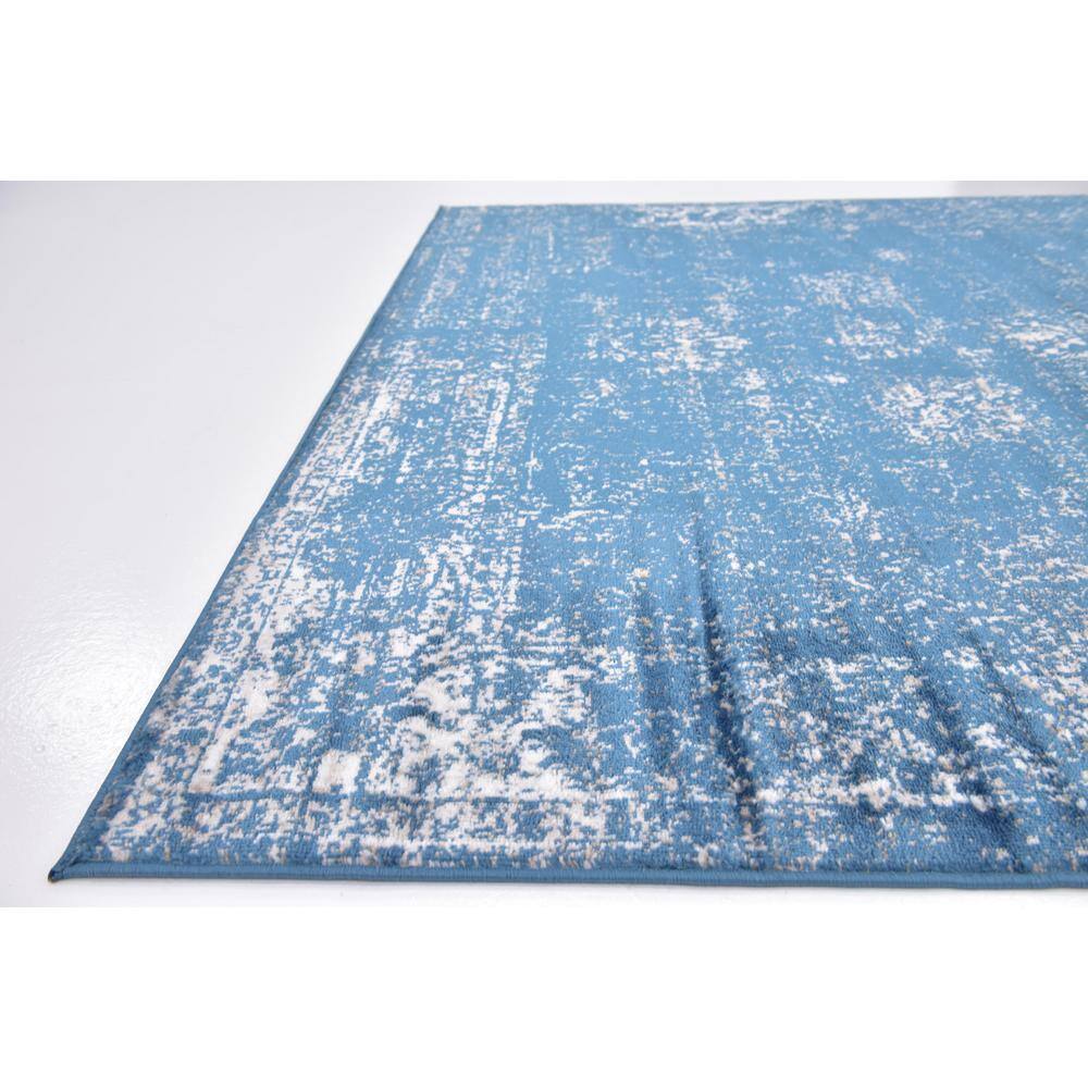 Sofia Blue Abstract Rectangular Indoor Rug - Easy Care & Stain-resistant