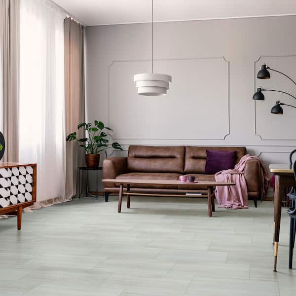 White Ocean 12 MIL x 12 in. x 24 in. Waterproof Click Lock Vinyl Plank Flooring (19.4 sq. ft./case)