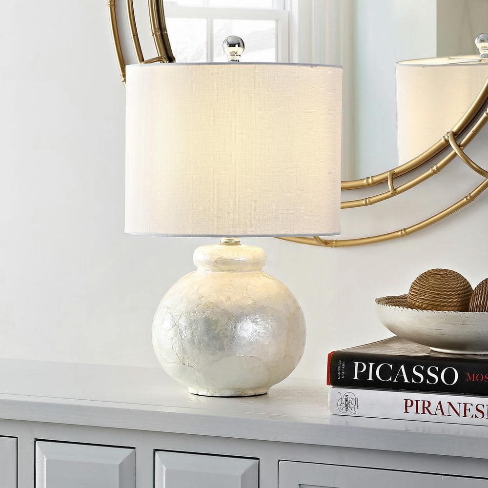 Arc Adjustable Ivory Seashell Mosaic Table Lamp