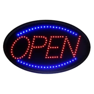 23 in. x 14 in. LED Oval Open Sign (2-Pack)