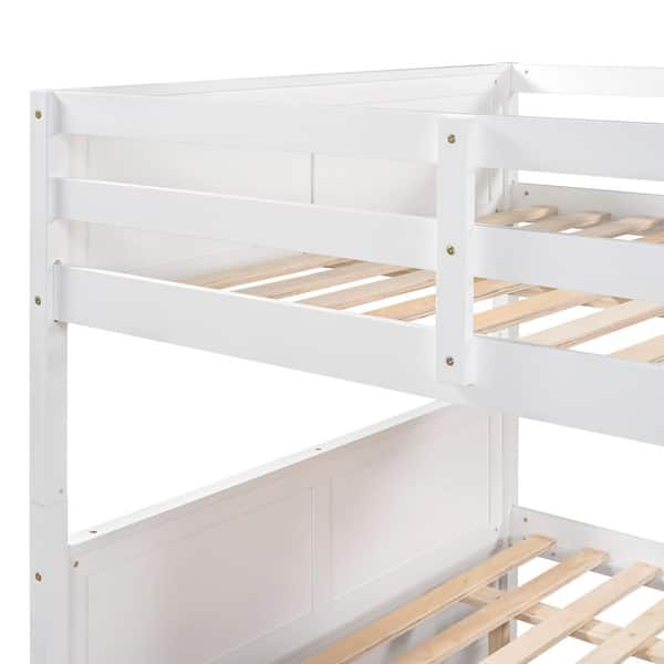 Harper & Bright Designs White Full Over Full Bunk Bed with Twin 