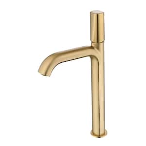 Double Handle Wall Mount Bathroom Faucet in Brushed Gold