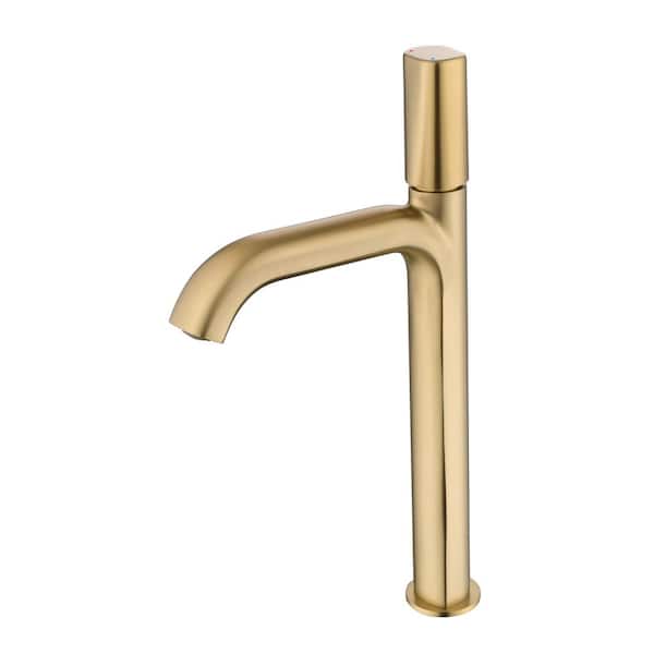 Flynama Double Handle Wall Mount Bathroom Faucet in Brushed Gold