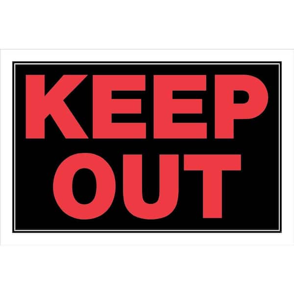 Hillman 8 in. x 12 in. Red and White Plastic Keep Out Sign