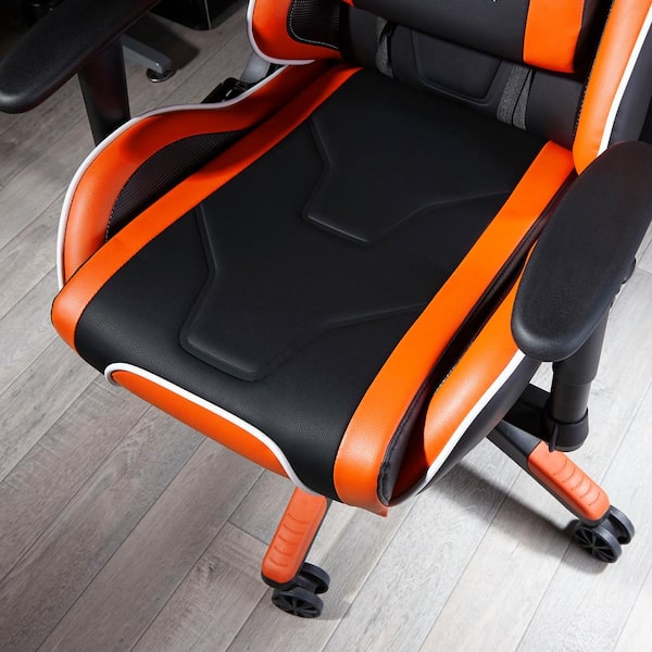 Back Tilt 3D Armrests Faux Leather Seat Height 360 Swivel X-Rocker Agility Sport PC Gaming Chair with Comfort Adjustability ORANGE Ergonomic Office Chairs Neck and Lumbar Support Cushions 