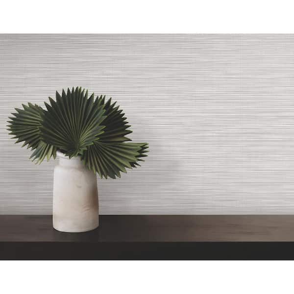 Lorn Off-White Faux Grasscloth Wallpaper Sample