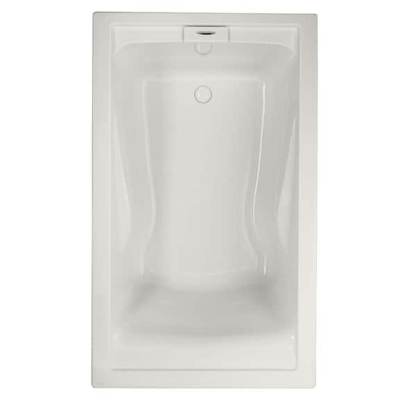EverClean 60 in. x 36 in. Rectangular Soaking Bathtub with Reversible Hand Drain in White