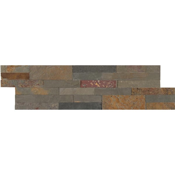 Unbranded Gold Rush Veneer Ledger Panel 6 in. x 12 in. Peel and Stick Slate Wall Tile (15 sq. ft./Case)