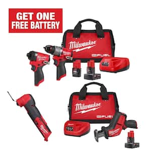M12 FUEL 12-Volt Lithium-Ion Brushless Cordless Hammer Drill & Impact Driver Combo Kit with Recip Saw Kit and Multi-Tool