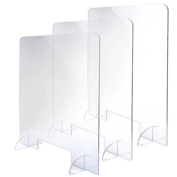 Alpine Industries 36 in. x 40 in. x 0.18 in. Clear Acrylic Sheet Table Top Protective Sneeze Guard (3-Pack)