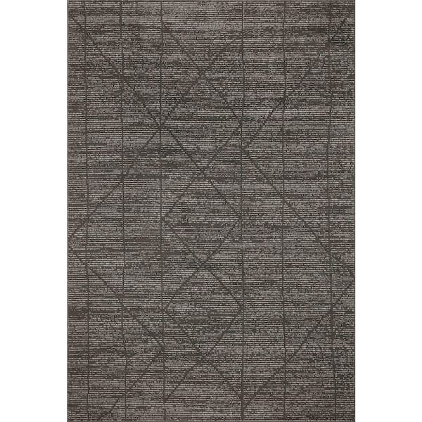 Kamala Charcoal/Ivory 6'-7" x 9'-6" Transitional Area Rug