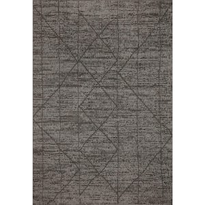 Kamala Charcoal/Ivory 18 in. x 18 in. Sample Transitional Sample Rug