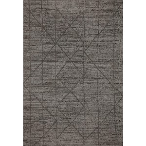 Kamala Charcoal/Ivory 7'-10" x 10' Transitional Area Rug