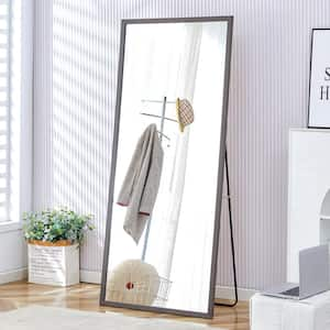 Gray 31.5 in. W x 71 in. H Rectangle Metal Full Length Mirror