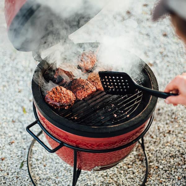 13.5 in. Joe Jr. Charcoal Grill in Blaze Red + Cover Bundle