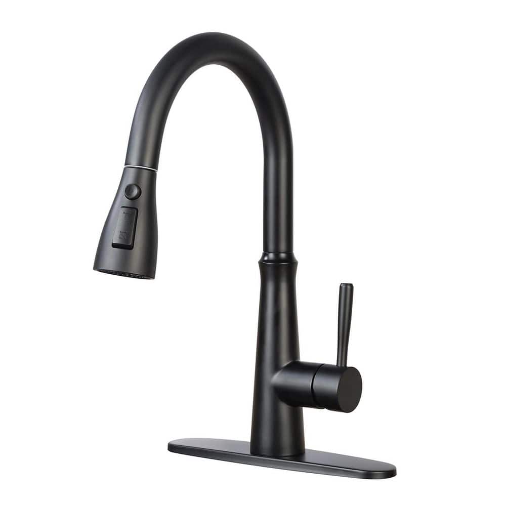 Single Handle Pull Down Sprayer Kitchen Faucet wirh 3-Mode Spray in Matte Black price history on PriceWatchPro