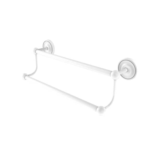 Allied Brass Prestige Regal Collection 18 in. Wall Mounted Double Towel Bar in Matte White