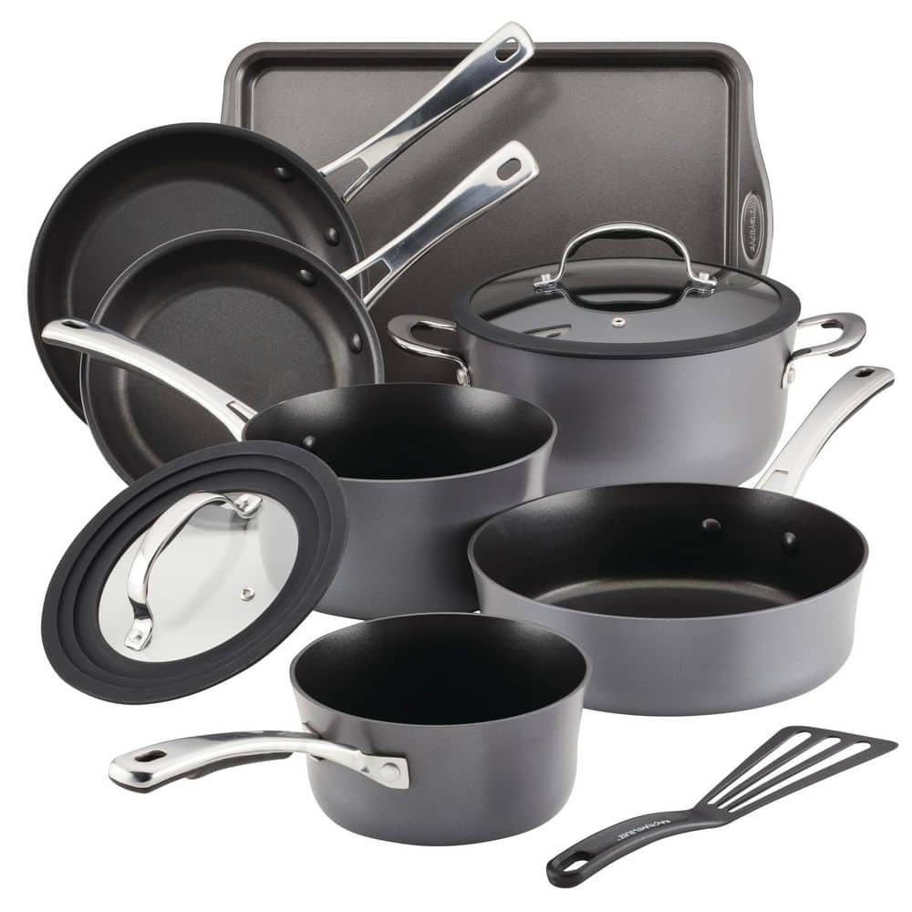 NutriChef 13-Piece Aluminum Stylish Kitchen Cookware Set, Non-Stick in  Black NCCWA13 - The Home Depot