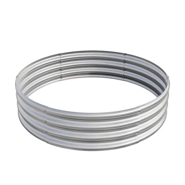 Cubilan Gray Metal  Backyard Planter Raised Beds , Silver-47.24 x 47.24 x 11.42 in.Watering Planter Pots Square Raised Beds