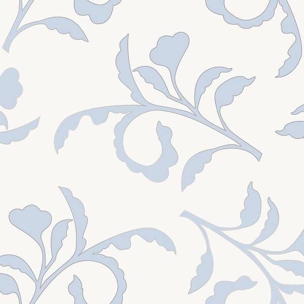 Tempaper Cynthia Rowley Big Branch Light Blue & Ivory Peel and Stick Wallpaper 60 sq. ft.