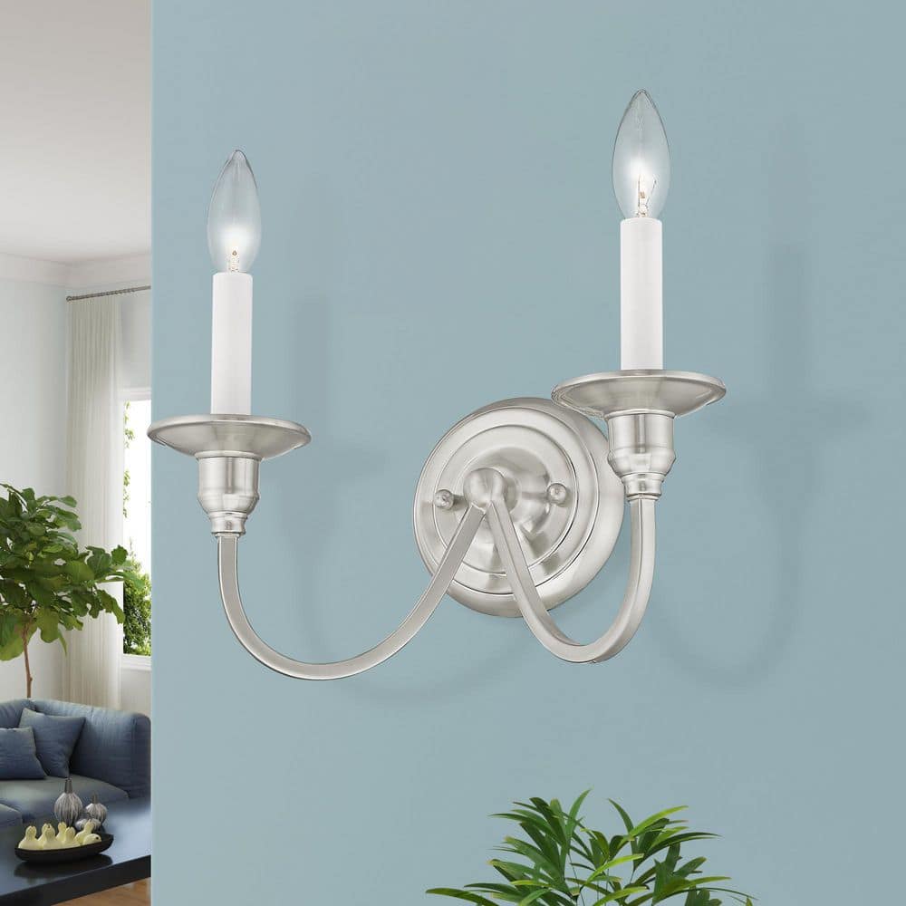 Willoughby 2-Light Brushed Nickel Wall Sconce price history on PriceWatchPro