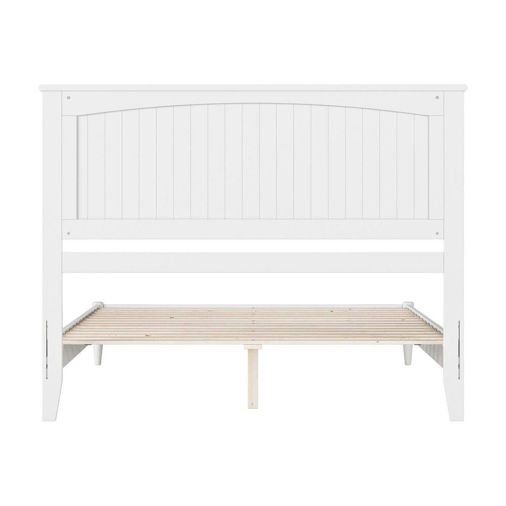 Naples White Queen Wood Low Profile Platform Bed with Slats