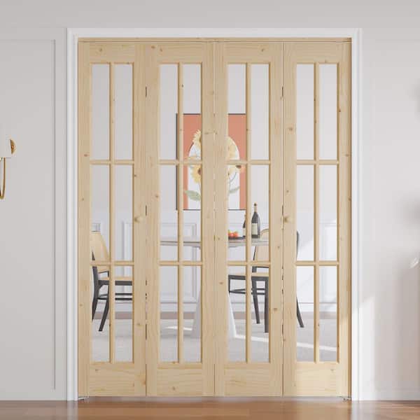 easelife 60 in. x 80 in. 6-Lite Clear Glass Solid Core Unfinished