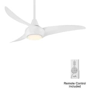 Light Wave 44 in. LED Indoor White Ceiling Fan with Light and Remote Control