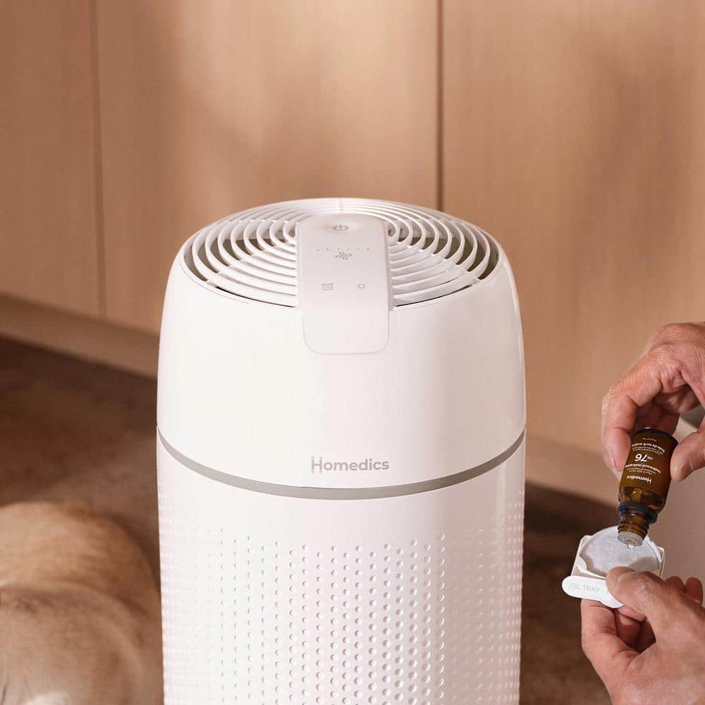 White True HEPA Tower Air Purifier with UV-C Light