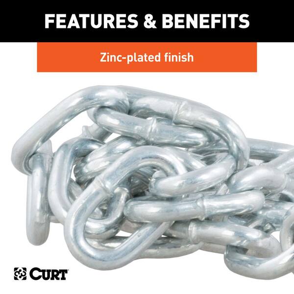 CURT 27" Safety Chain with 1 Snap Hook (5,000 lbs., Clear Zinc) 80313  - The Home Depot