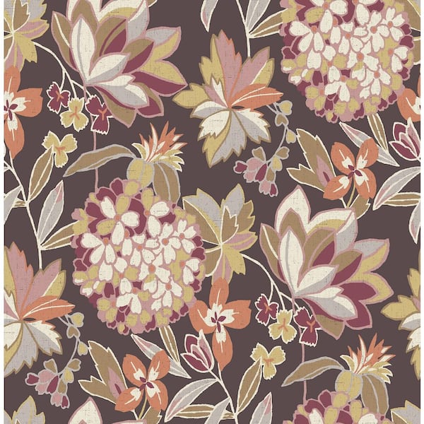 A-Street Prints Yellow Valdivian Floral Wallpaper Sample