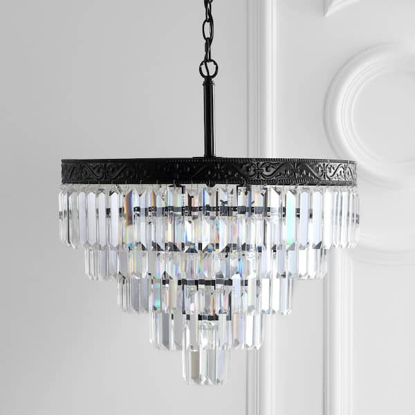 JONATHAN Y Wyatt 20 in. 4-Light Bronze/Clear Crystal JONATHAN Y Wyatt 20 in. 4-Light Bronze/Clear Crystal