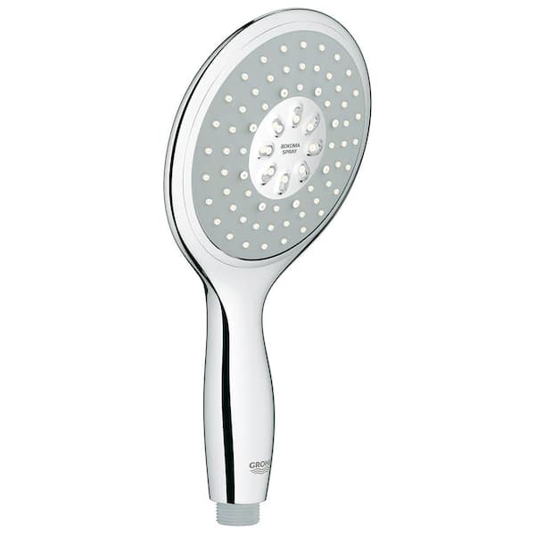 GROHE 4-Spray 5 in. Single Wall Mount Handheld Rain Shower Head in StarLight Chrome