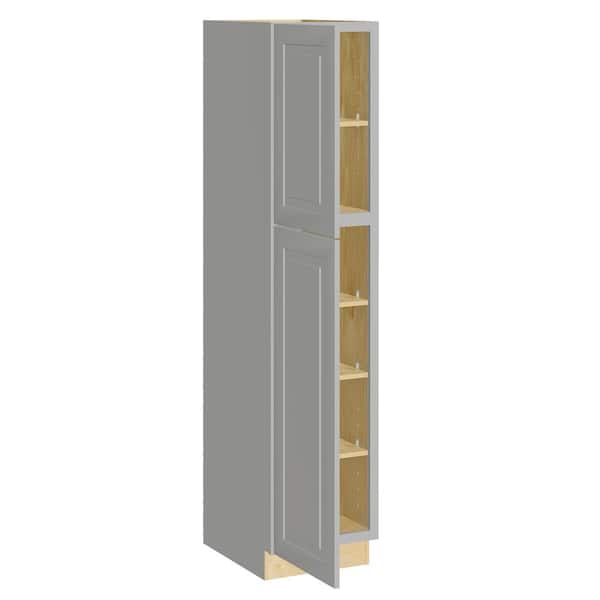 Grayson 18 in. W x 24 in. D x 84 in. H Assembled Plywood Pantry Kitchen Cabinet in Pearl Gray with Soft Close LH