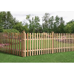 3-1/2 ft. x 8 ft. Western Red Cedar Spaced Picket Flat Top Fence Panel Kit