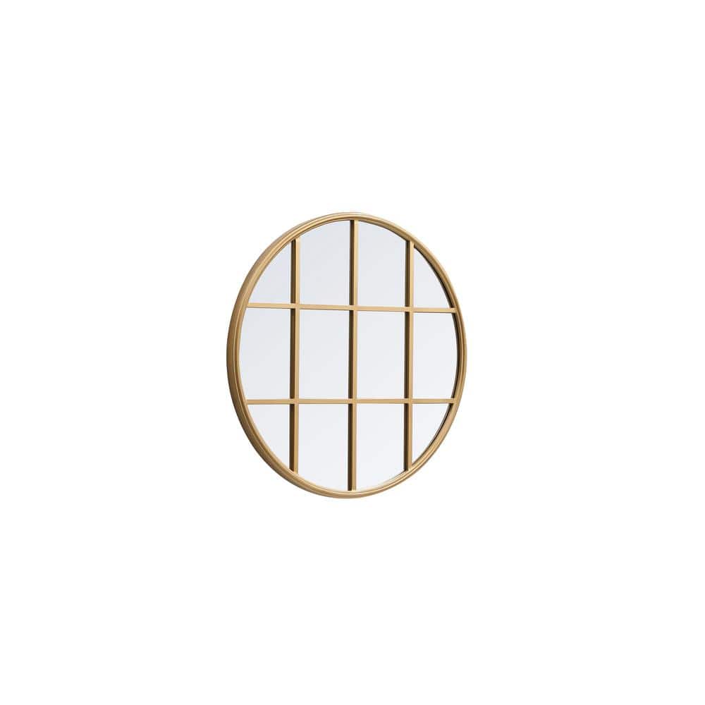 Contemporary Gold Wood Framed 28" Square Wall Mirror