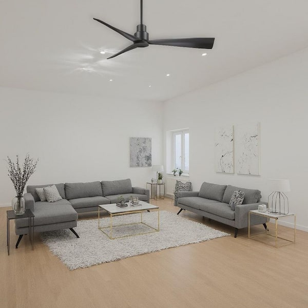 Simple 44 in. Indoor/Outdoor Coal Ceiling Fan with Remote Control